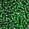 Silver Lined - GREEN, Matsuno 8/0 Seed Beads