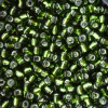 Silver Lined - Olive Green, Matsuno 8/0 Seed Beads